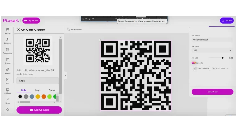 Generate a QR Code For Free in Picsart (2024)